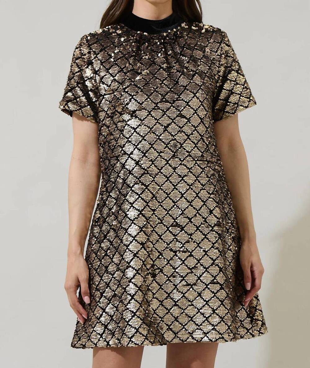 NEW SUGARLIPS leslie sequin nova back bow tie mini dress in silver